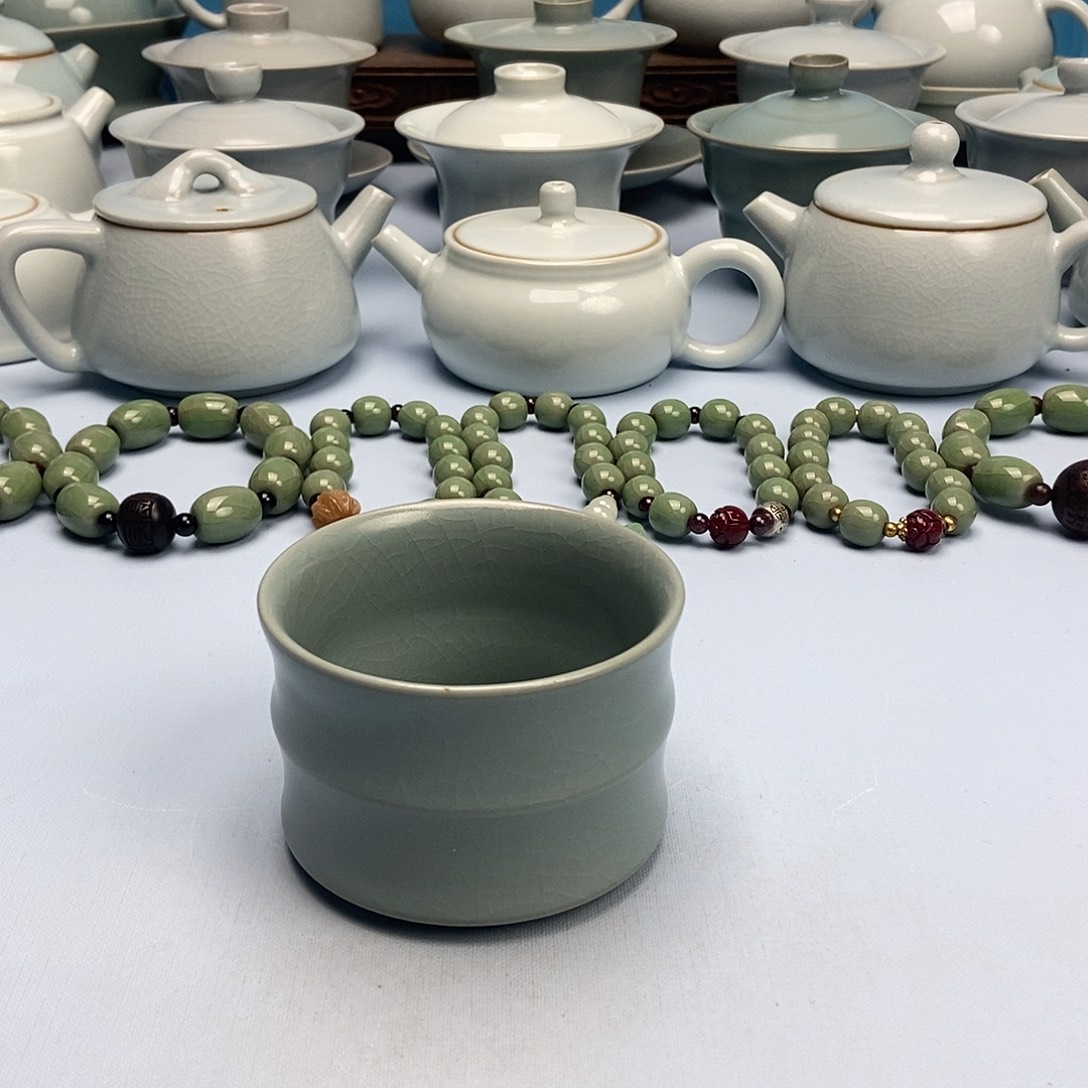 杯微微瑕仿古竹节杯原矿原釉原产地