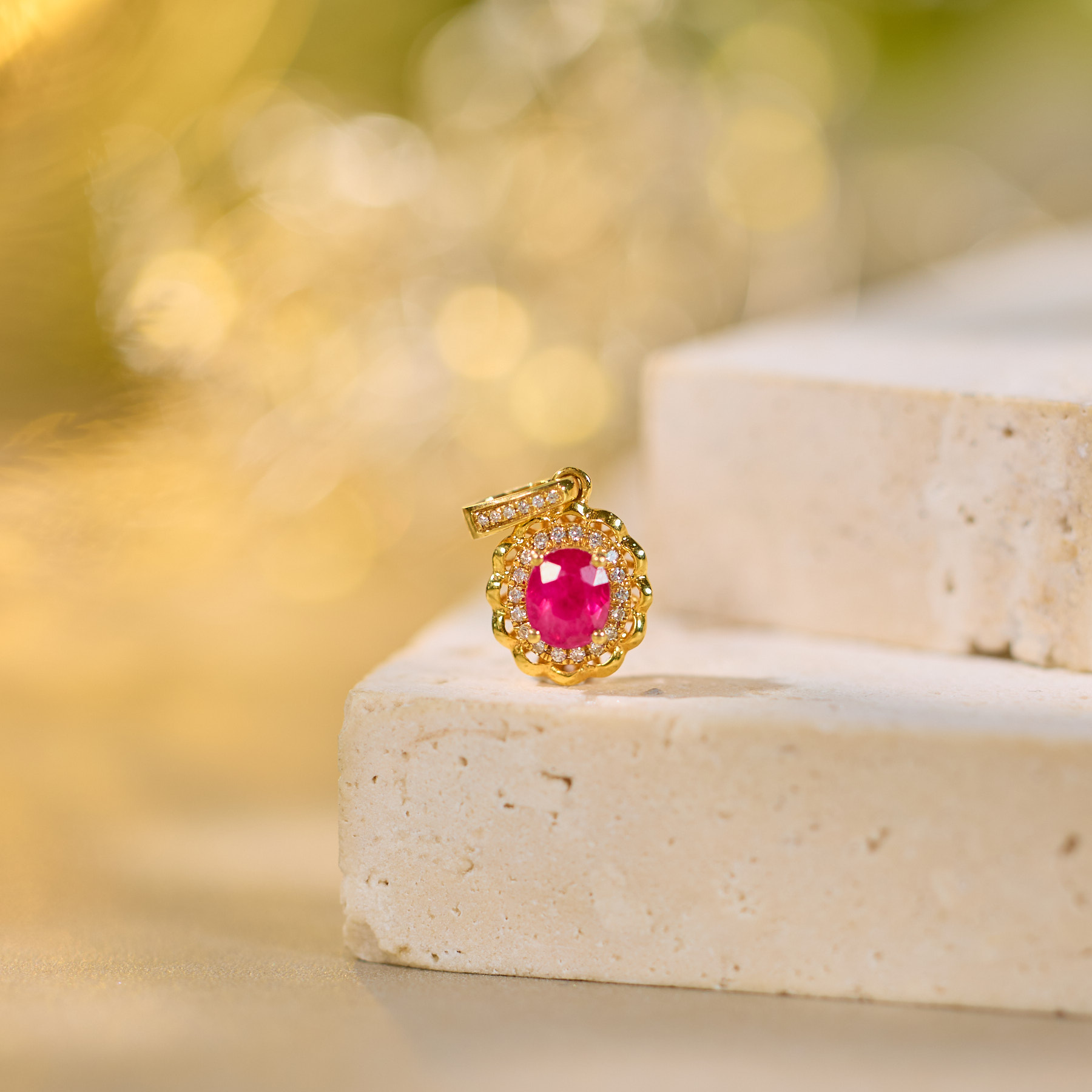 【歪歪】甜心*红宝石吊坠*18K金镶嵌（多样性发一） XB-S7010