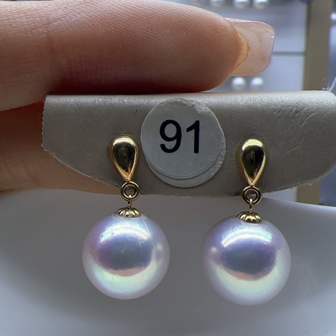 淡水珍珠耳饰18K金镶嵌