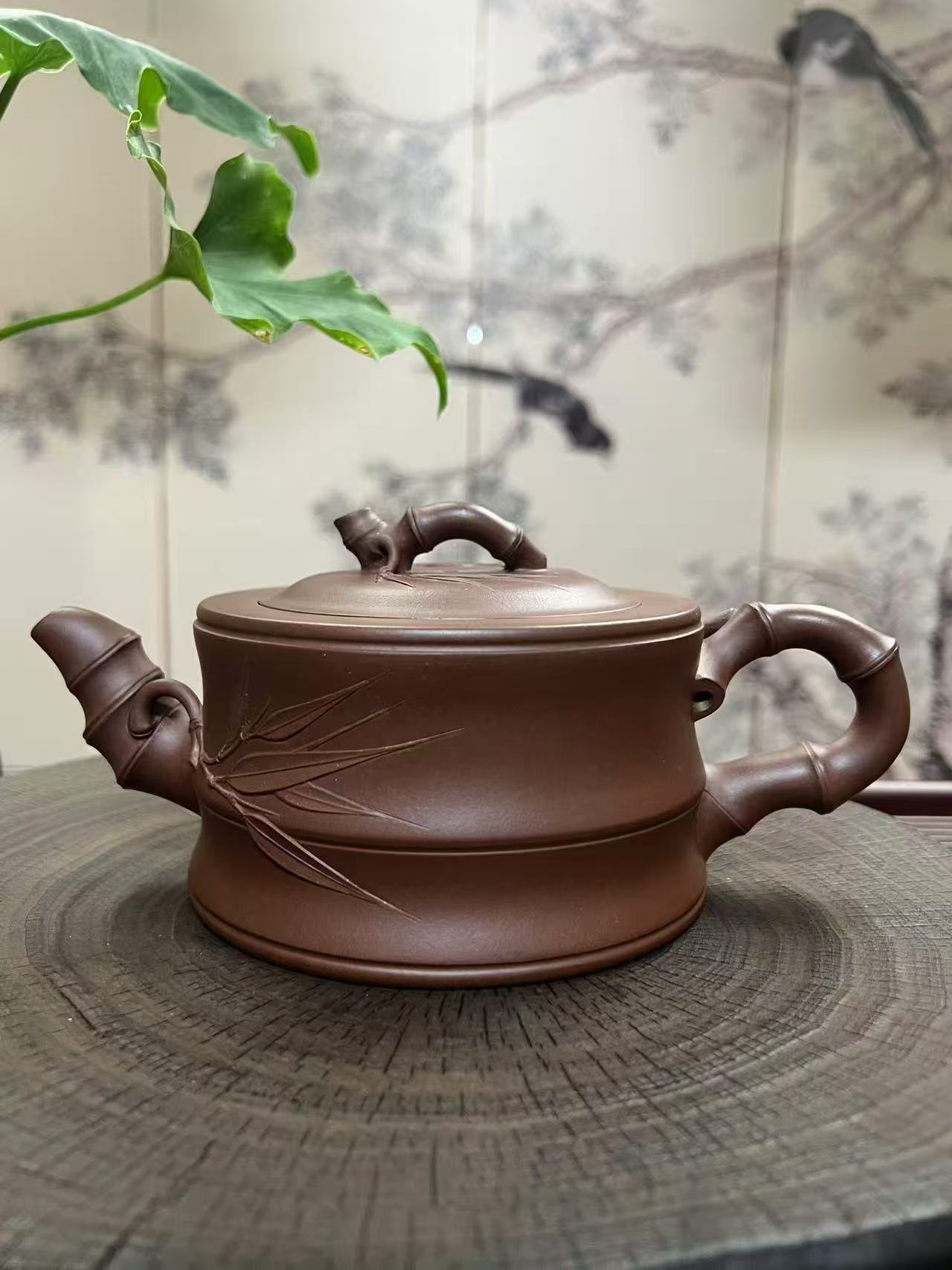 御器紫砂 竹段 老紫泥  500ml 一样紫砂传承经典 手工制作