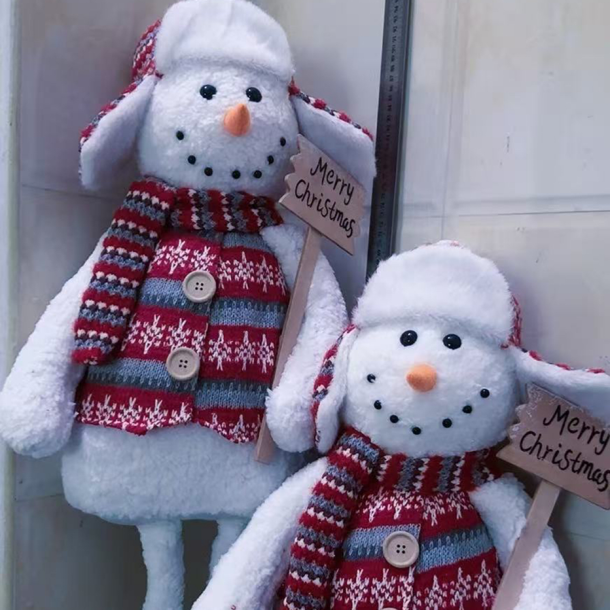 红色圣诞伸缩大雪人