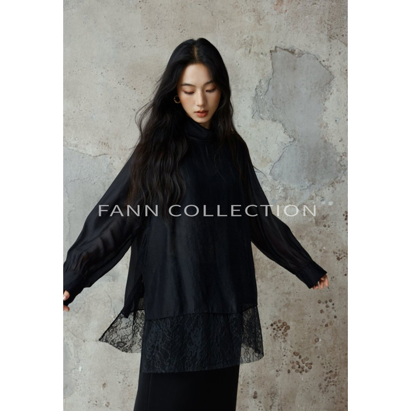 饭饭FANN COLLECTION 阿拉善 小众设计感蕾丝衣边衬衫FANNA287