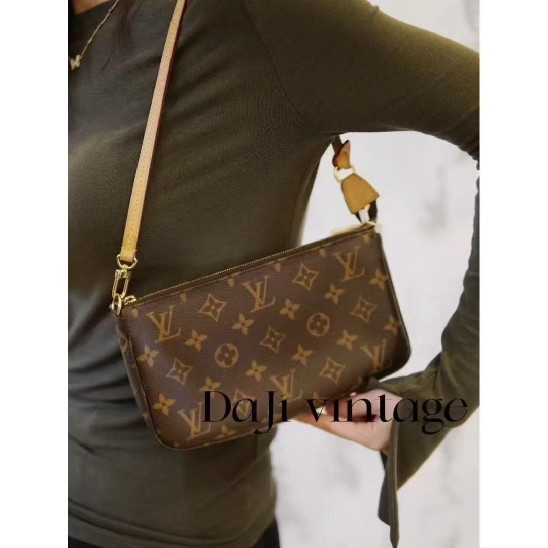 95新 LouisVuitton/路易威登 大吉中古/ Lv老花大麻将单肩包
