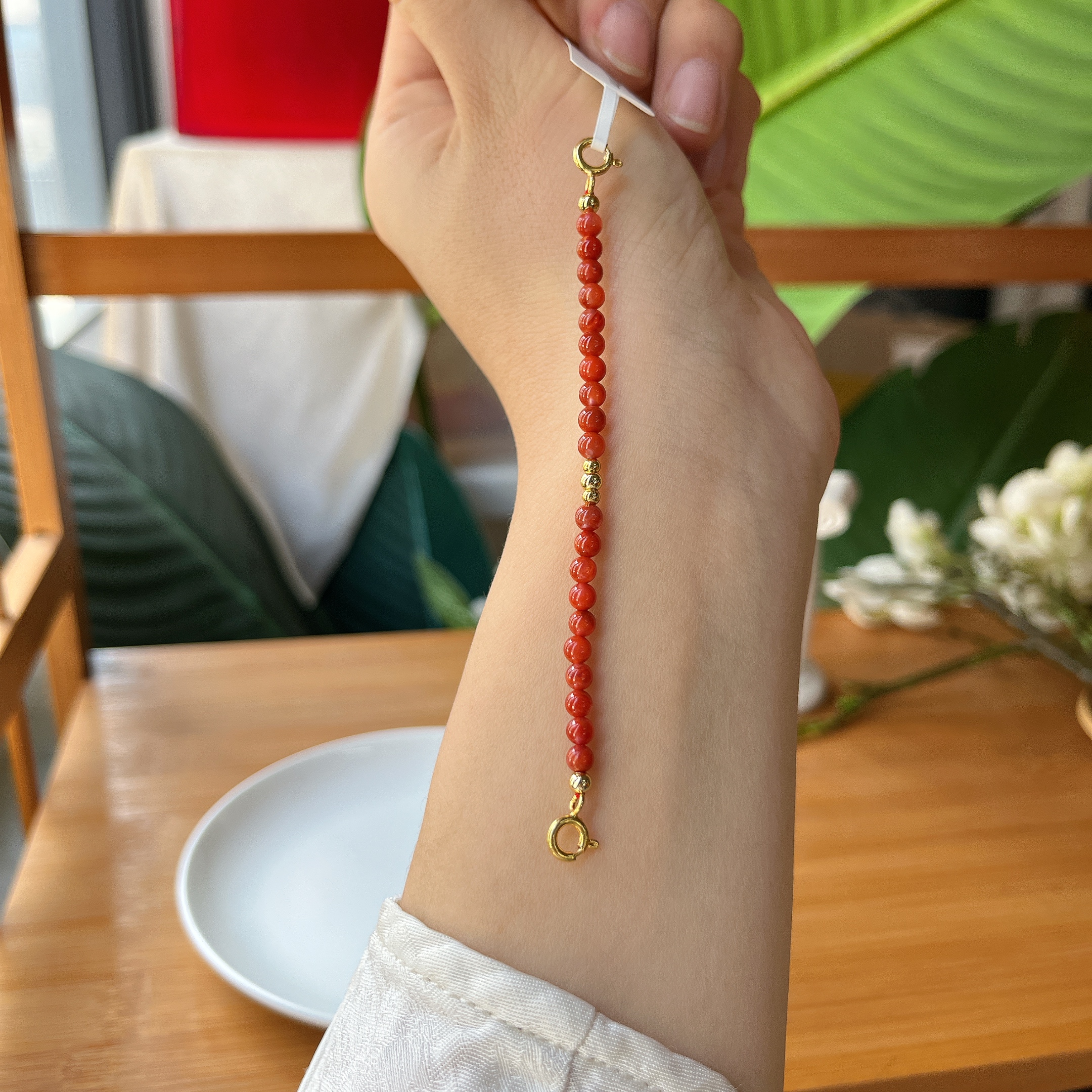 【郭老师】约3mm南红玛瑙延长链合金配件吊坠