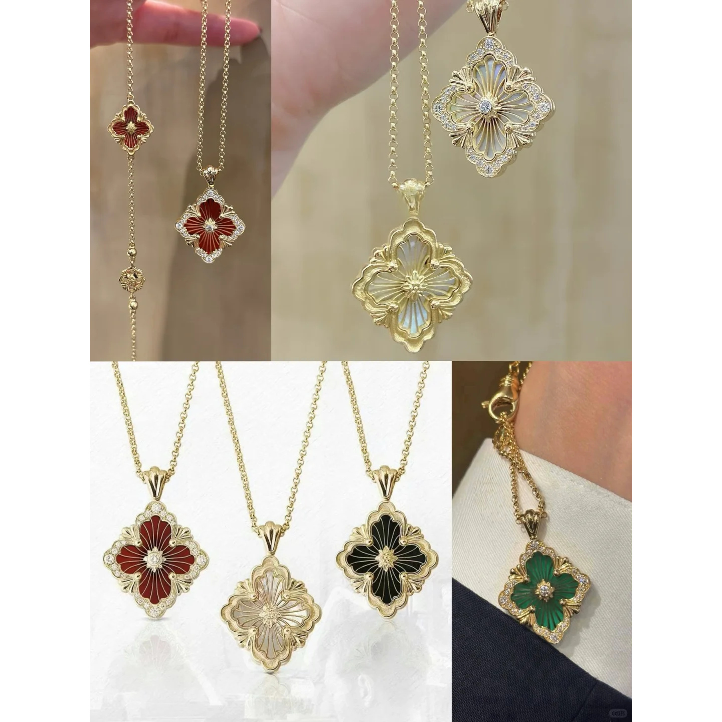 坠链均925银 镀18K金 布布项链毛衣链 CNC精工莫桑镶钻款气质项链