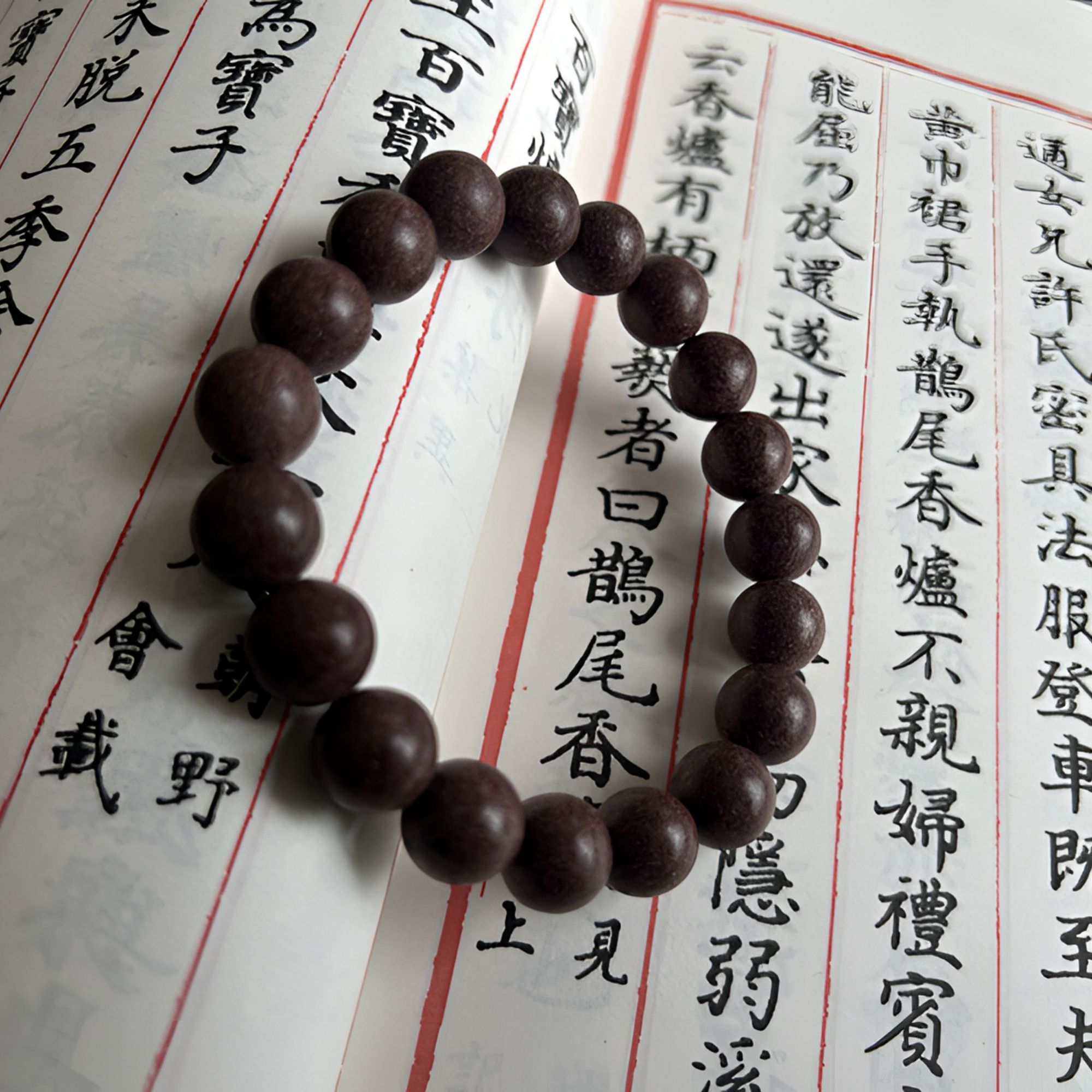 【墨红玫瑰】纯草本纯手工合香珠手串 中药手串 文玩手串 非遗技艺