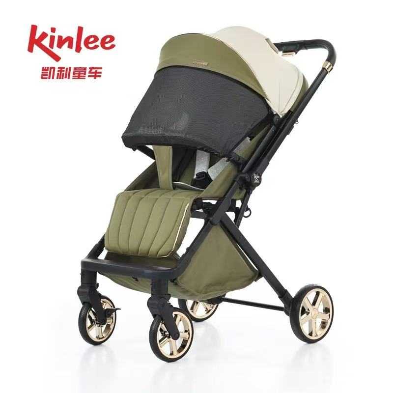 kinLee/凯利童车0-3岁婴儿车可坐可躺单手换向四轮避震舒适大空间