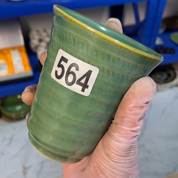 瓷片五厂绿釉闻香杯