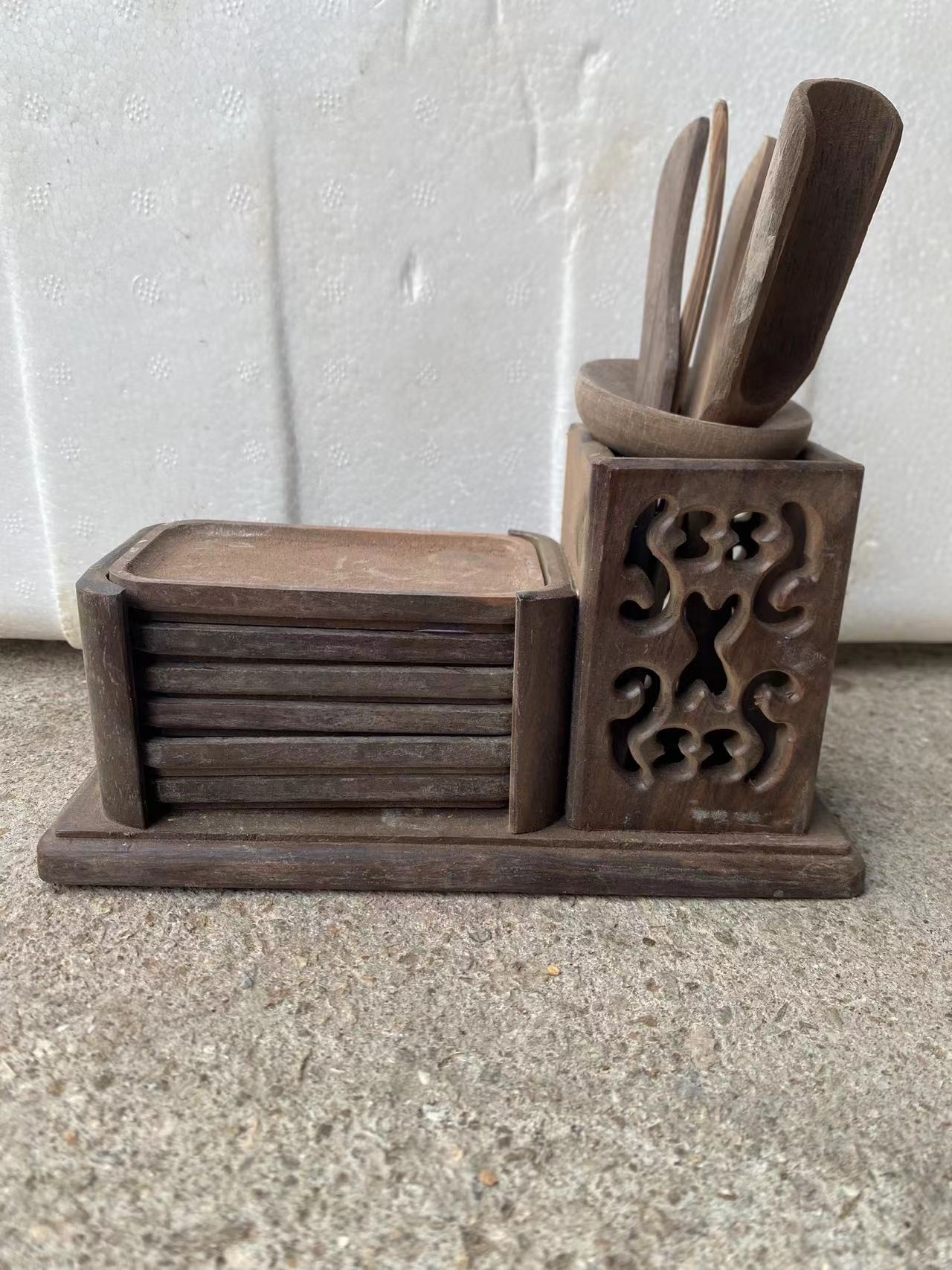 黑檀微瑕茶组六件套（半成品）