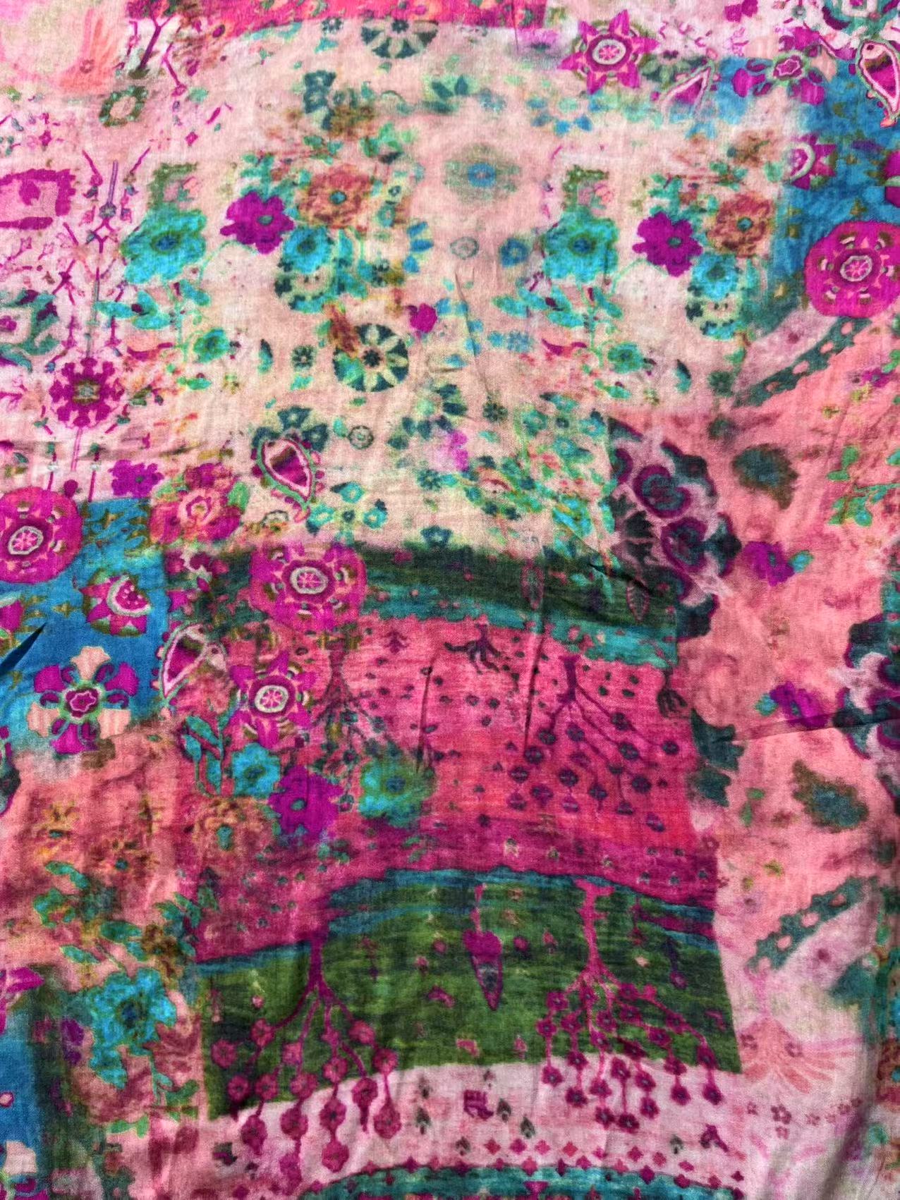 【素锦】新品贵妃缎民族印花定制类不支持7天无理由