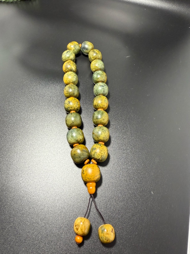 析木段树林河磨玉手持，18籽卡18尺寸老型玉手串精美气质单圈古法