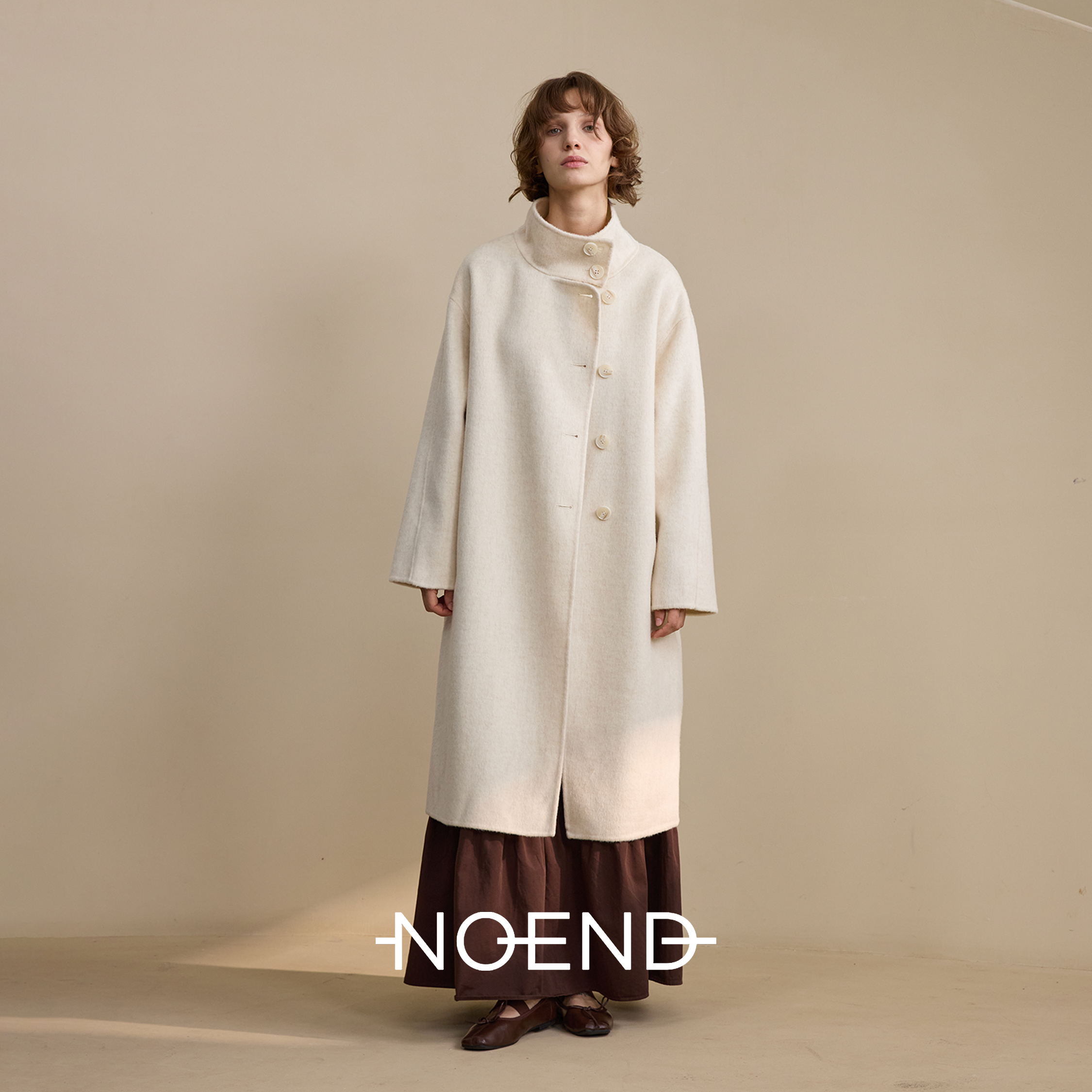 NOEND 24AW 爆款升级版 长款定制宽松立领羊毛大衣