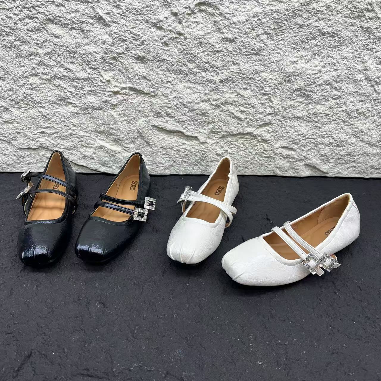 夏季新款低跟舒适一字带单鞋女时尚女鞋软底跟鞋 X 检 68-201