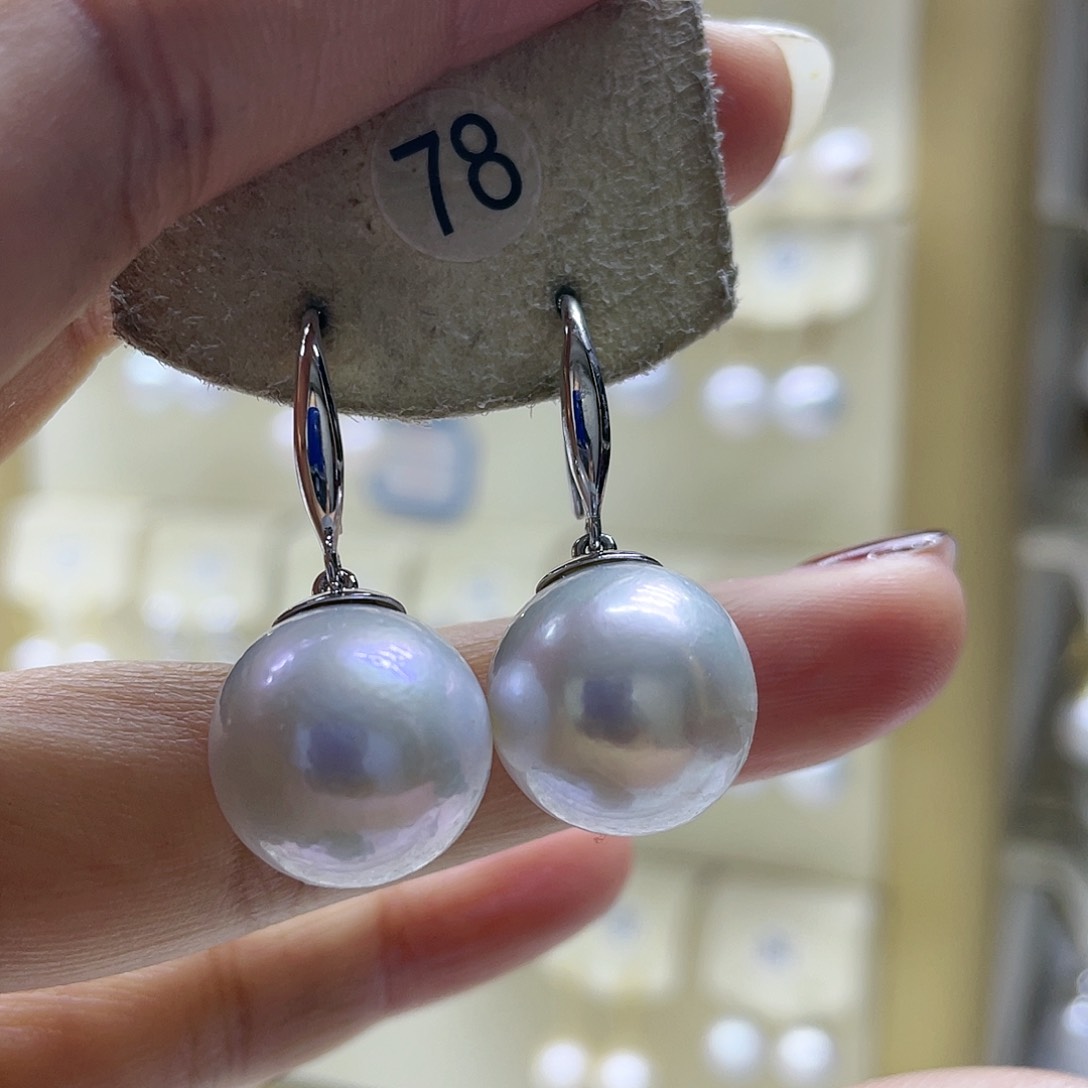 淡水珍珠耳饰银S925镶嵌