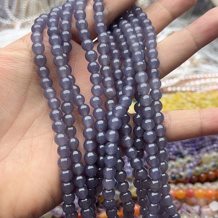 玛瑙/玉髓未镶嵌珠宝半成品2t6mm左右烟紫