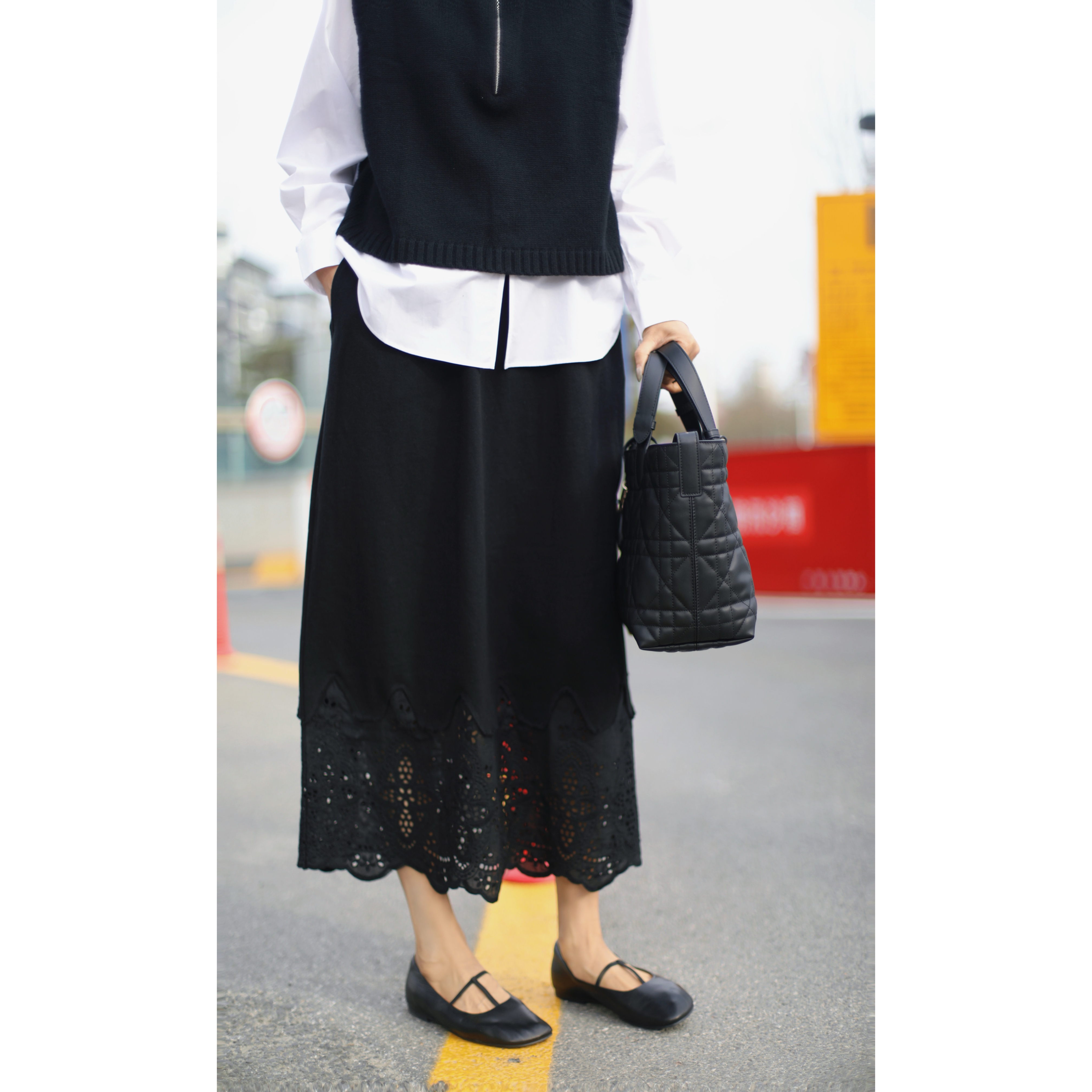 【荣姐精选】拼接镂空半裙