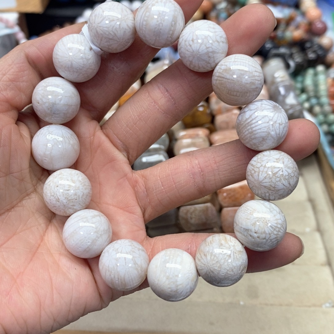 硅化珊瑚（珊瑚玉）手链未镶嵌我***肉310