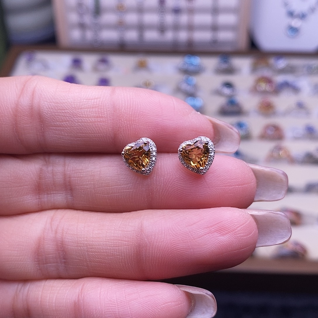 银S925镶嵌耳饰水晶