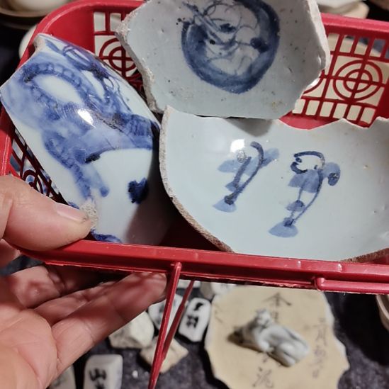 瓷片青花影青杯垫学习标夲