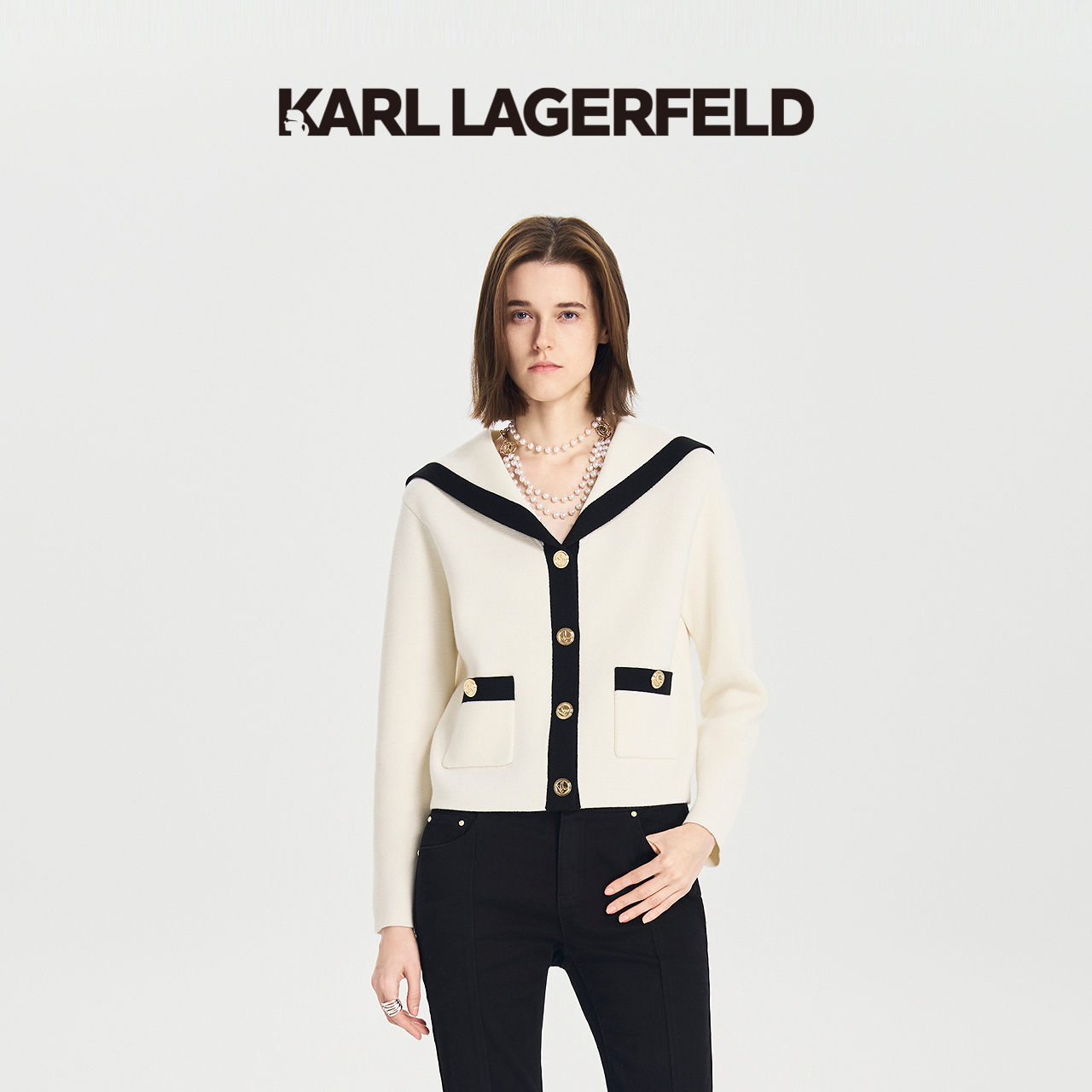【阳光专属】KARLLAGERFELD秋季新款针织开衫M26E2228