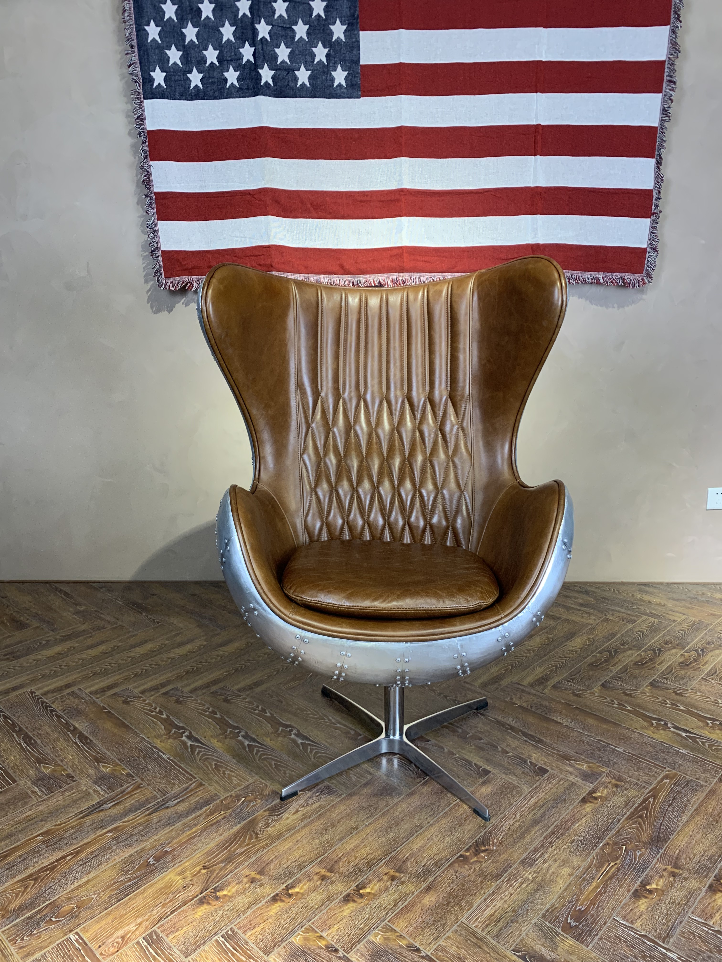 美式复古 轻奢 休闲椅 蛋壳椅 金属风家具 沙发椅