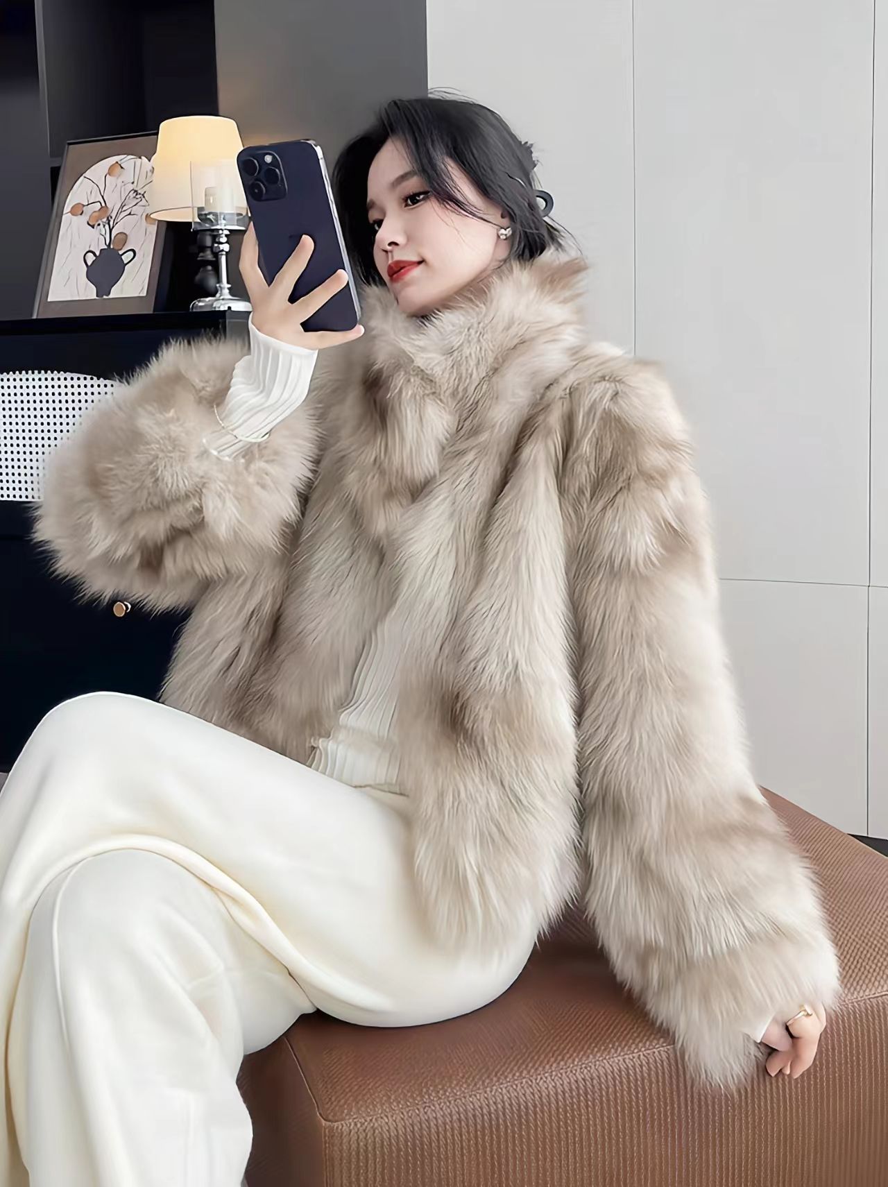 2025秋冬显瘦轻奢时尚女服饰简约韩版百搭款（实物以皮草女新款