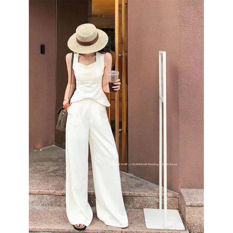 【婉君】老钱风设计感显瘦气质时尚垂感中式休闲裤LWJ24B2TZ1256