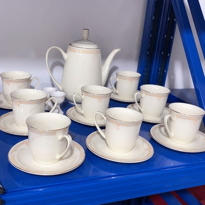 瓷片春蕾出口象牙瓷茶具17头