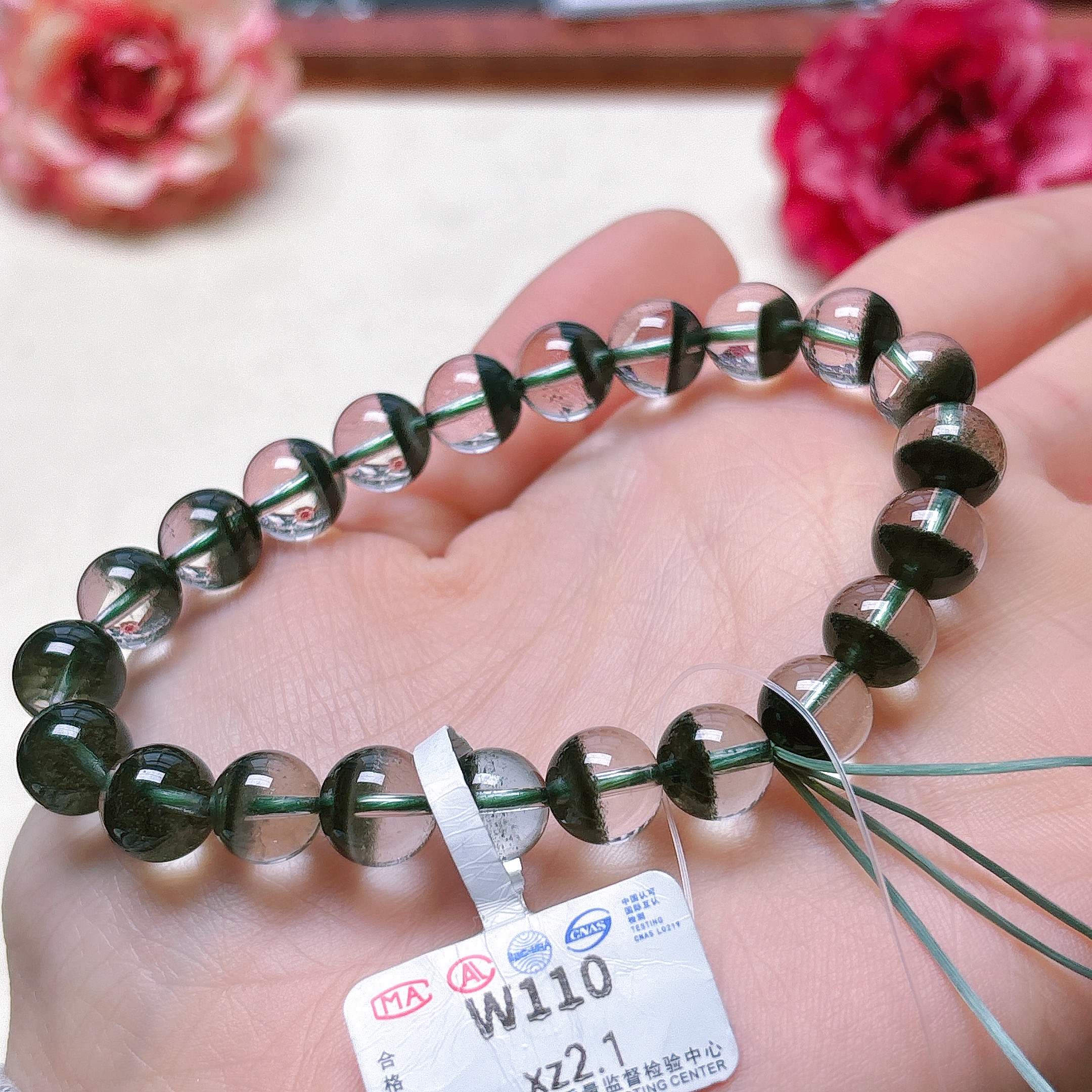 【阿波严选】天然绿幽灵手链W110