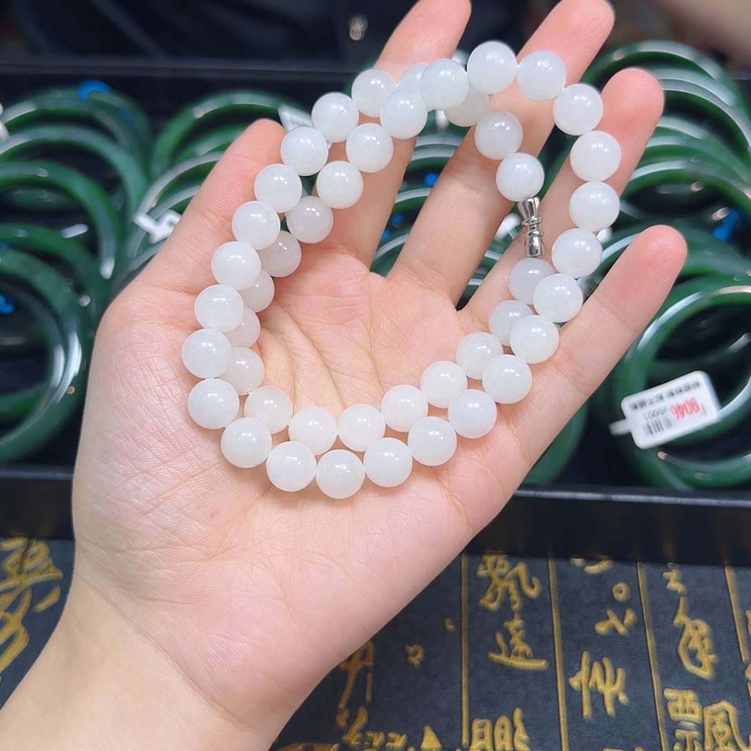 和田玉未镶嵌颈饰白玉妈妈链10