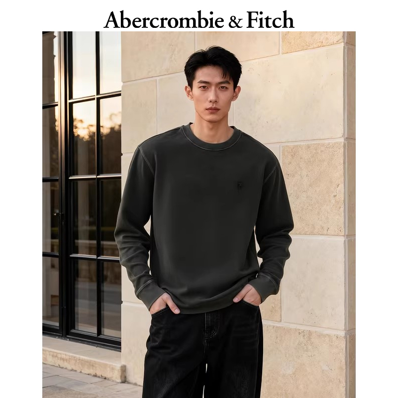 【年终促】AF经典小麋鹿图案宽松棉质圆领T恤25秋冬男装124-5565