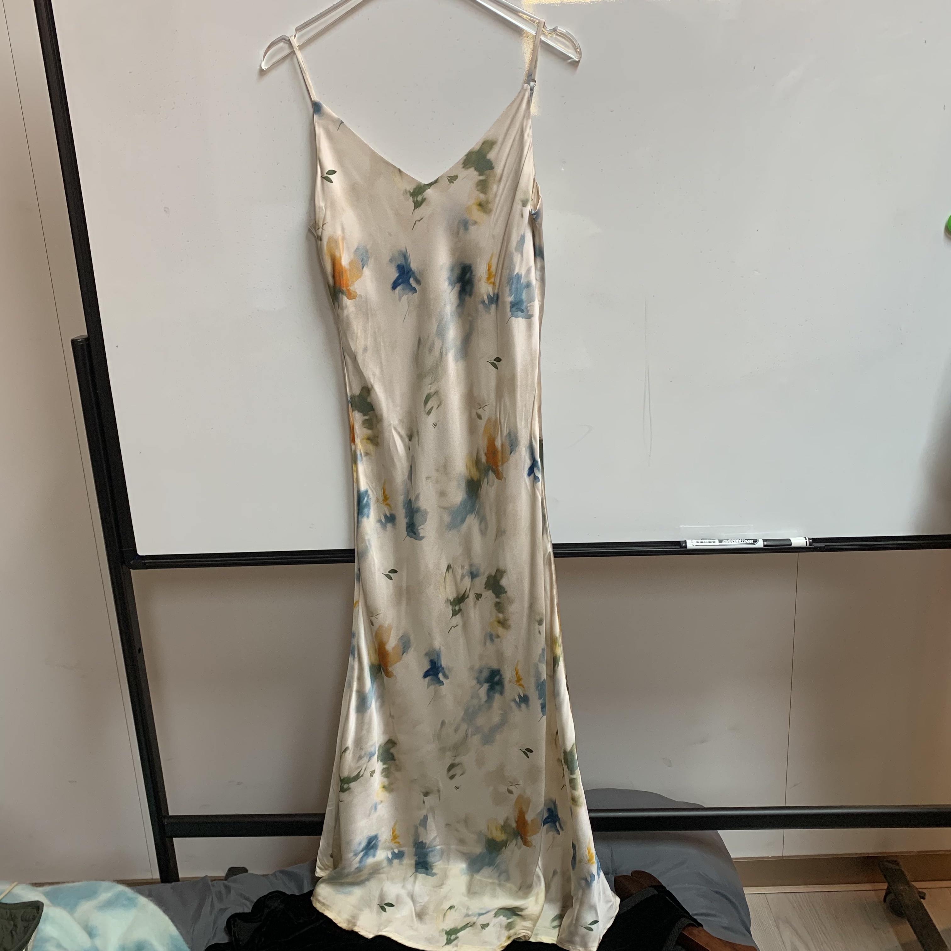 重磅真丝双乔弹力缎连衣裙E208