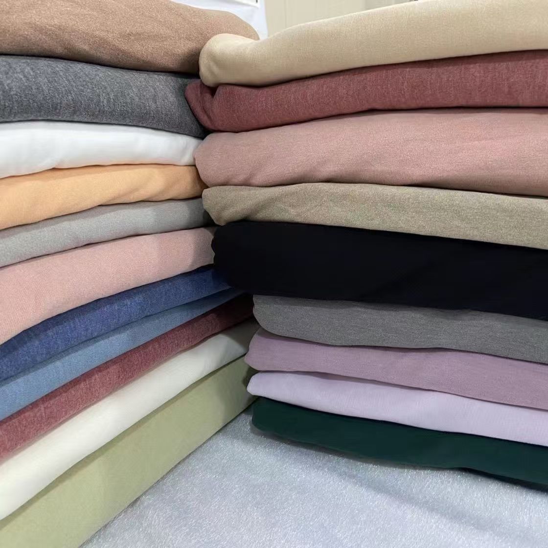 双面蚕丝德绒布料秋冬加绒保暖家居服打底衫面料微瑕