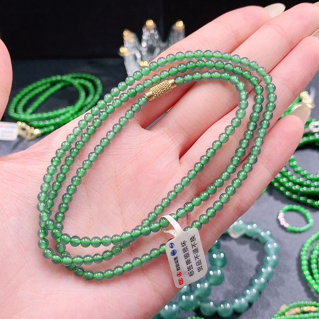 翡翠未镶嵌手链项链