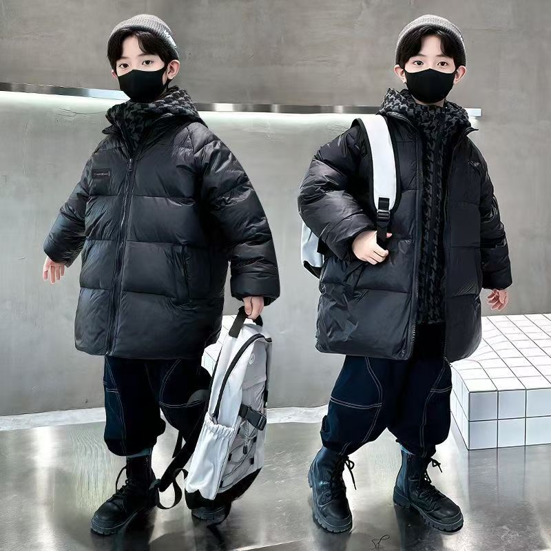儿童棉服2025男童棉衣新款加厚中大童假两件外套女童宝宝冬季棉袄