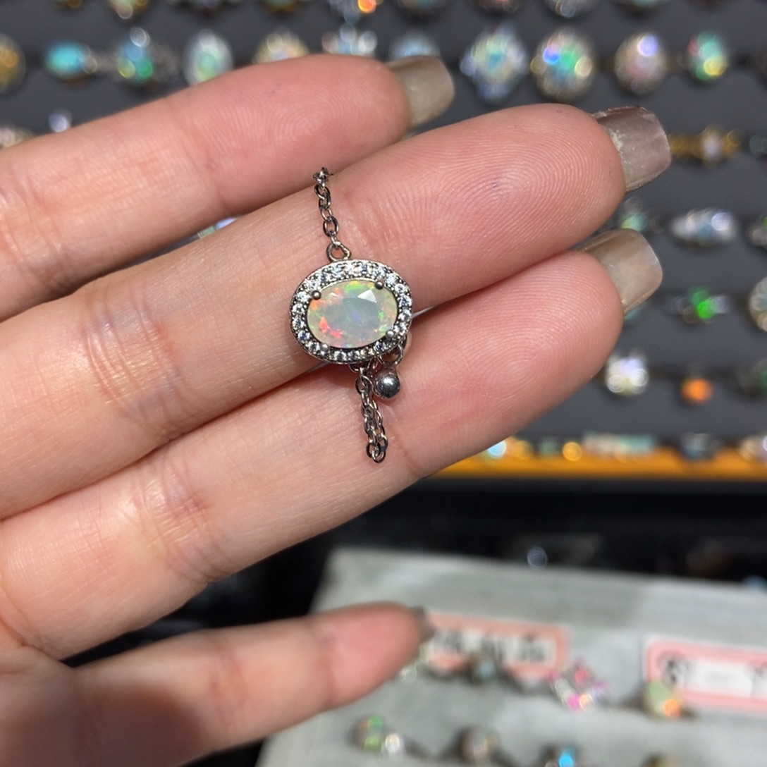 欧泊银S925镶嵌戒指