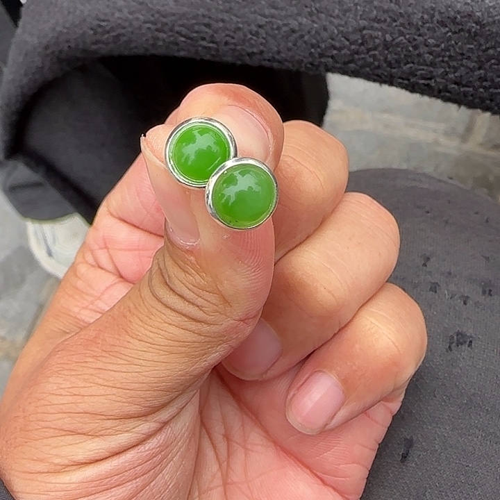 和田玉（碧玉）颈饰银S925镶嵌