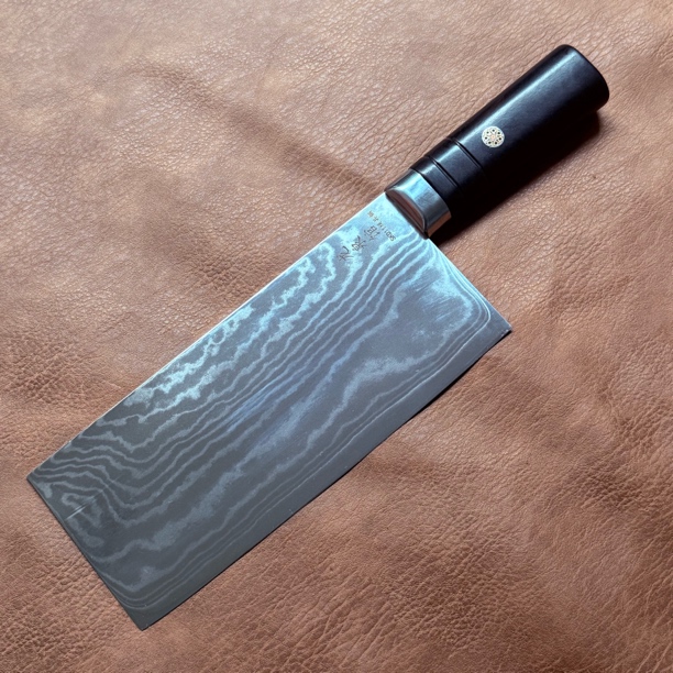 SKD11冷作模具钢硬度62大马士革不锈钢菜刀厨房切肉刀家用