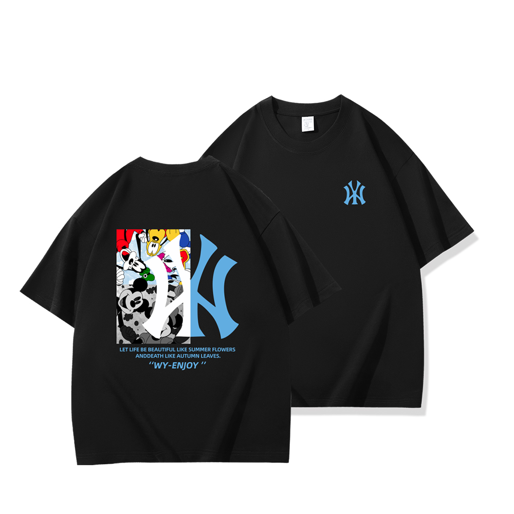 官方正品2025年夏情侣圆领短袖T恤男装休闲百搭纯棉女运动潮T半袖