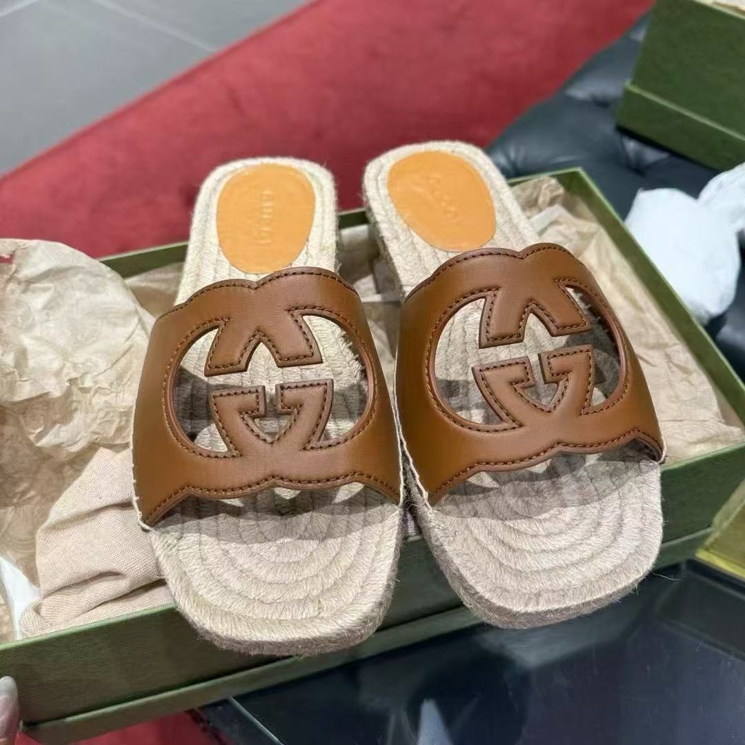 未使用 GUCCI/古驰 /七七/渔夫男拖鞋