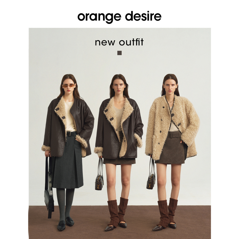 【双面玩家】orange desire仿皮草PU毛绒两面穿短外套OD2EWWE6177