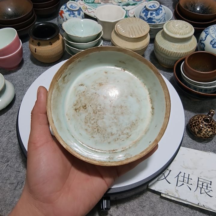 紫砂茶盘沈*湖田窑小罐子一个