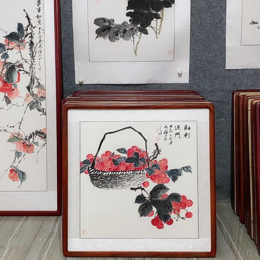 【闪购商品】国画书画作品带框65×65厘米