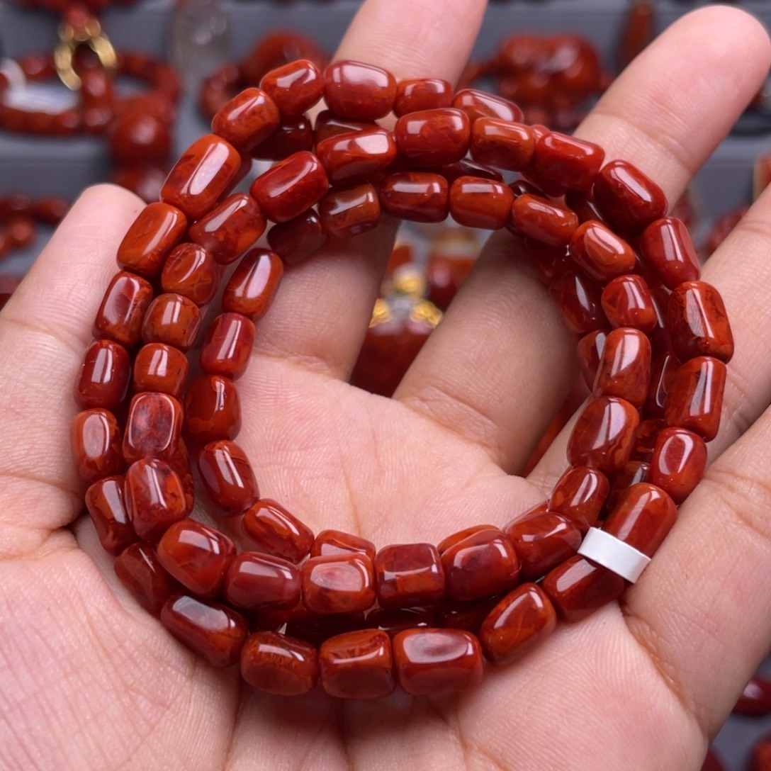 南红玛瑙未镶嵌珠宝奇石多圈6.5mm