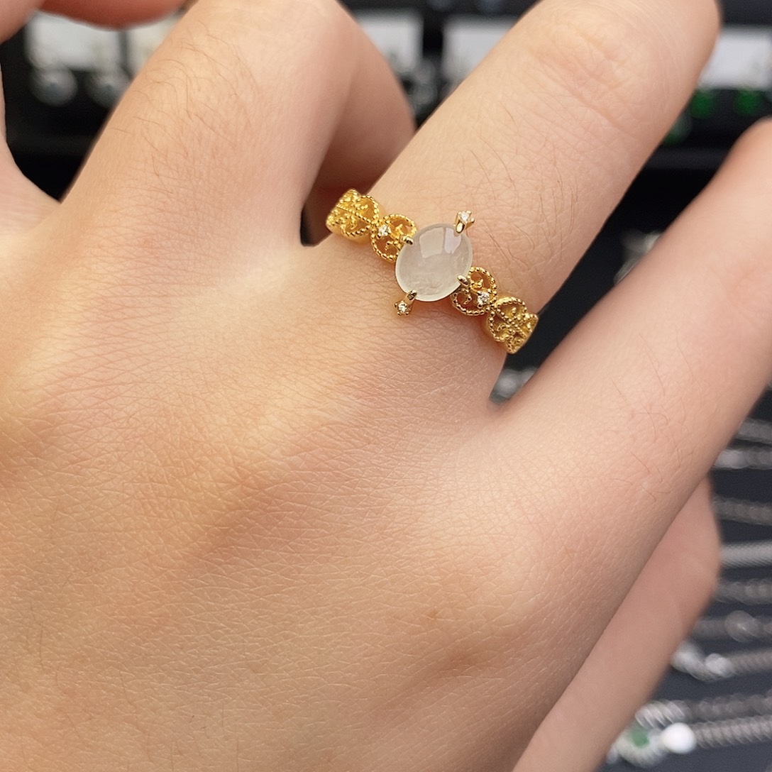 翡翠银S925镶嵌戒指