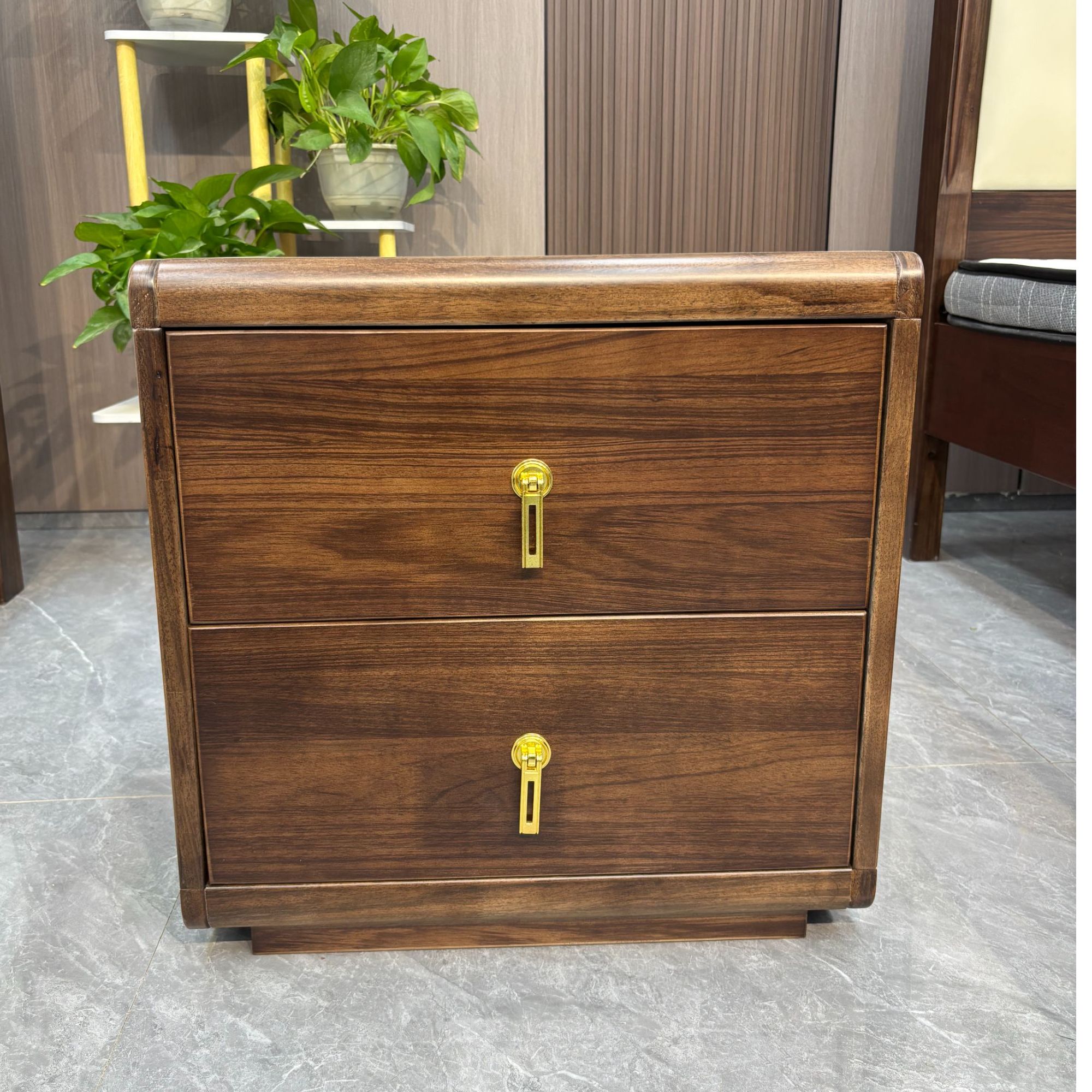 黑胡桃全实木【家用抽屉式床头柜】现代简约轻奢储物配套卧室家具