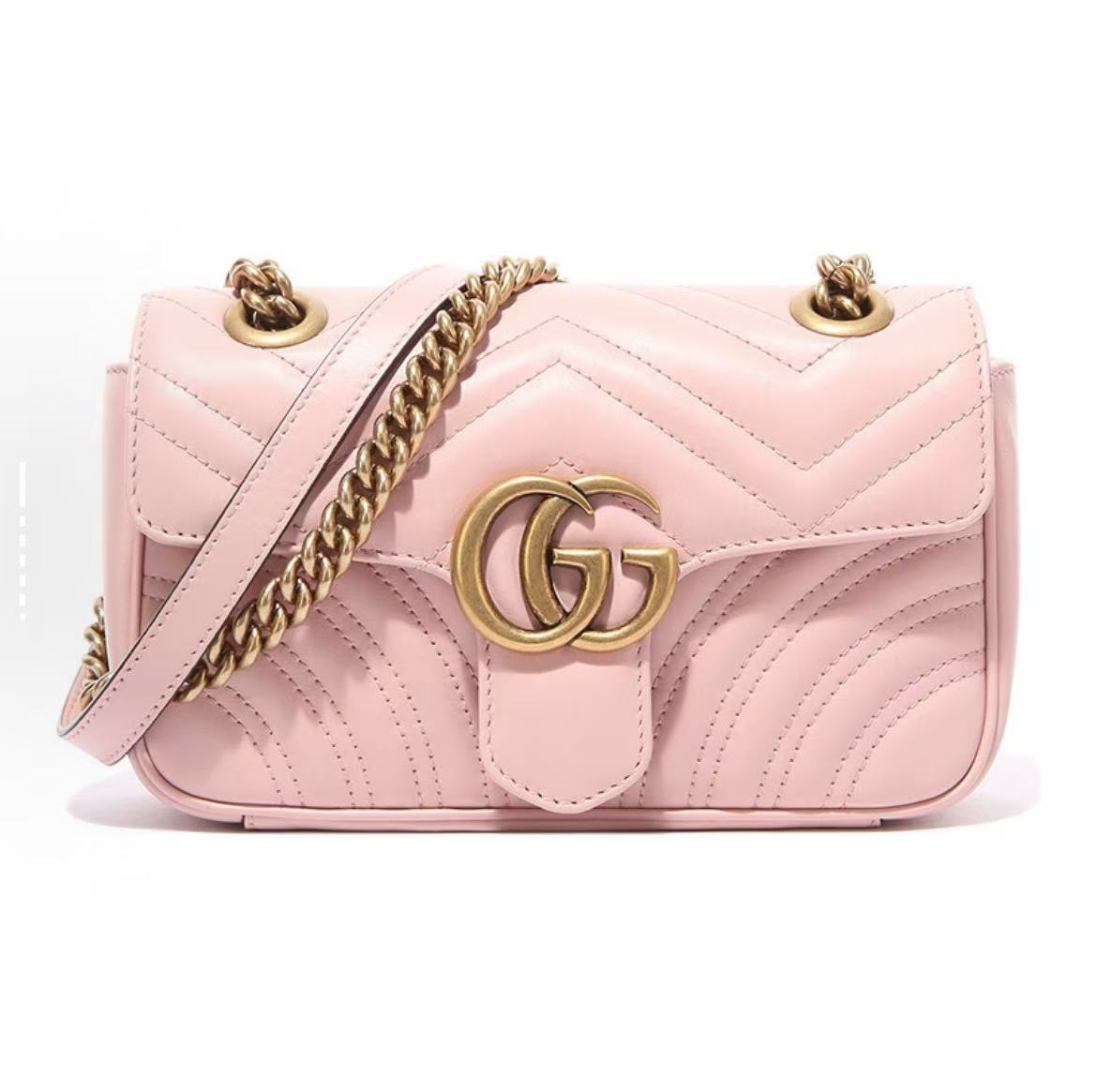 99新 GUCCI/古驰 马蒙 粉金 22