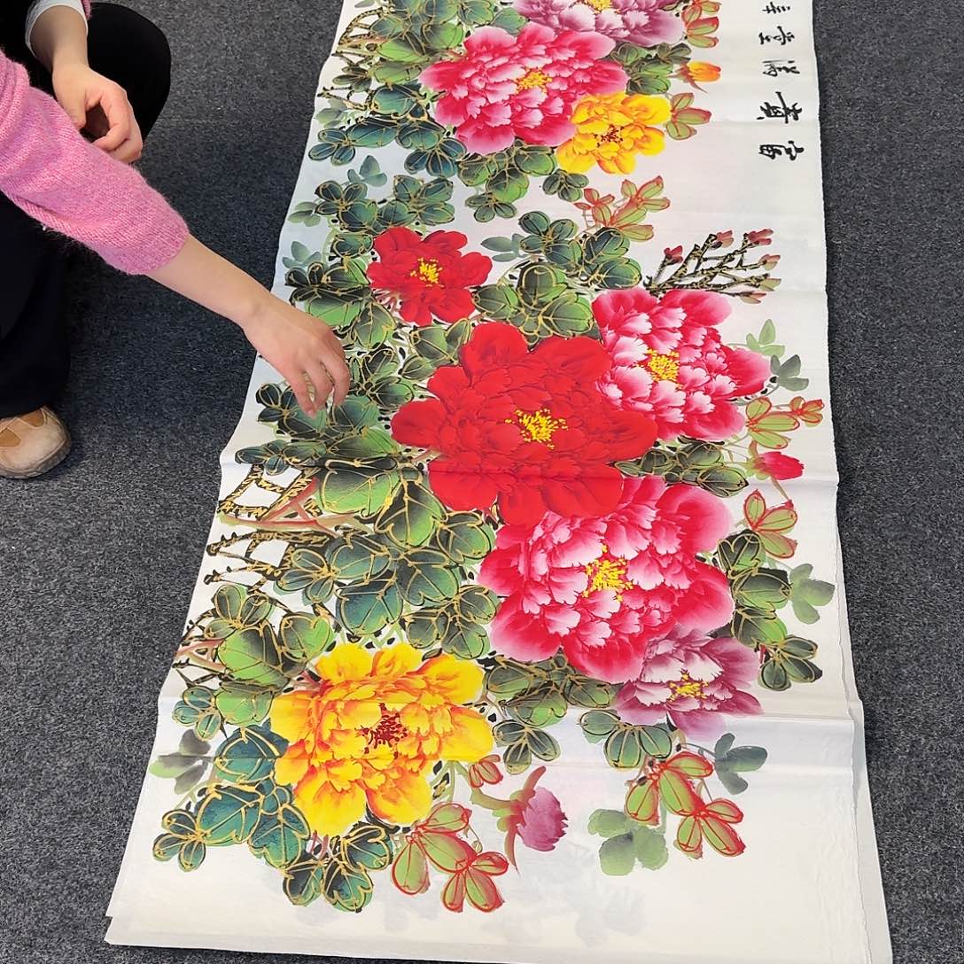 纯手绘国画作品好看小六尺