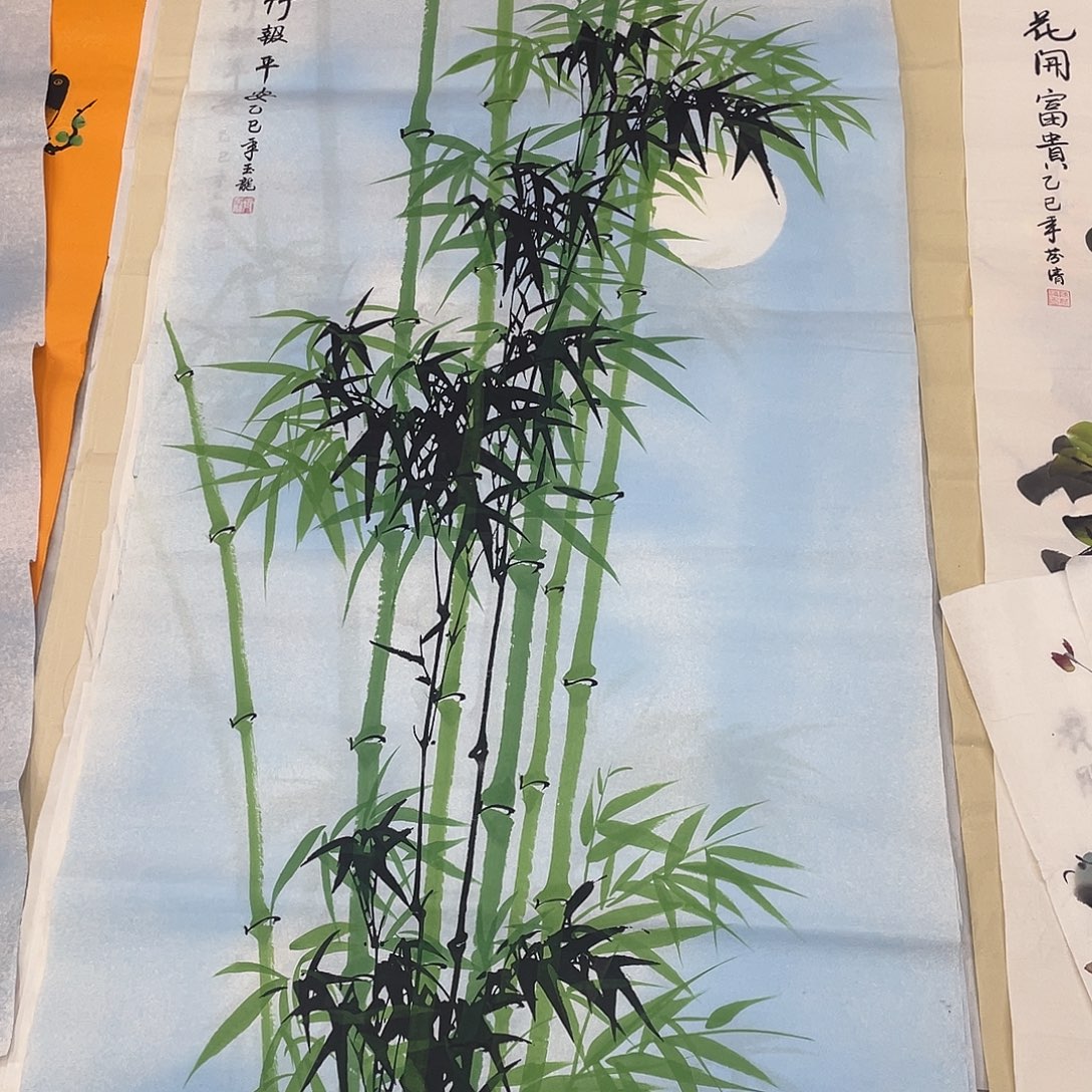 国画国画作品原稿四尺竖竹子