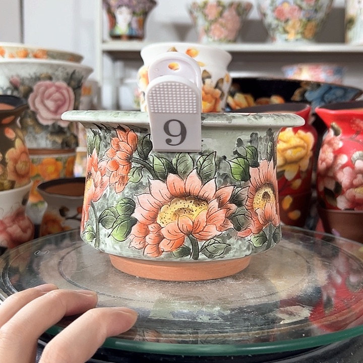 景德镇手绘花盆幸运花盆